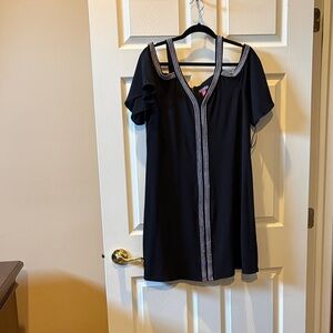 Vince Camuto Black Dress with Silver Accents